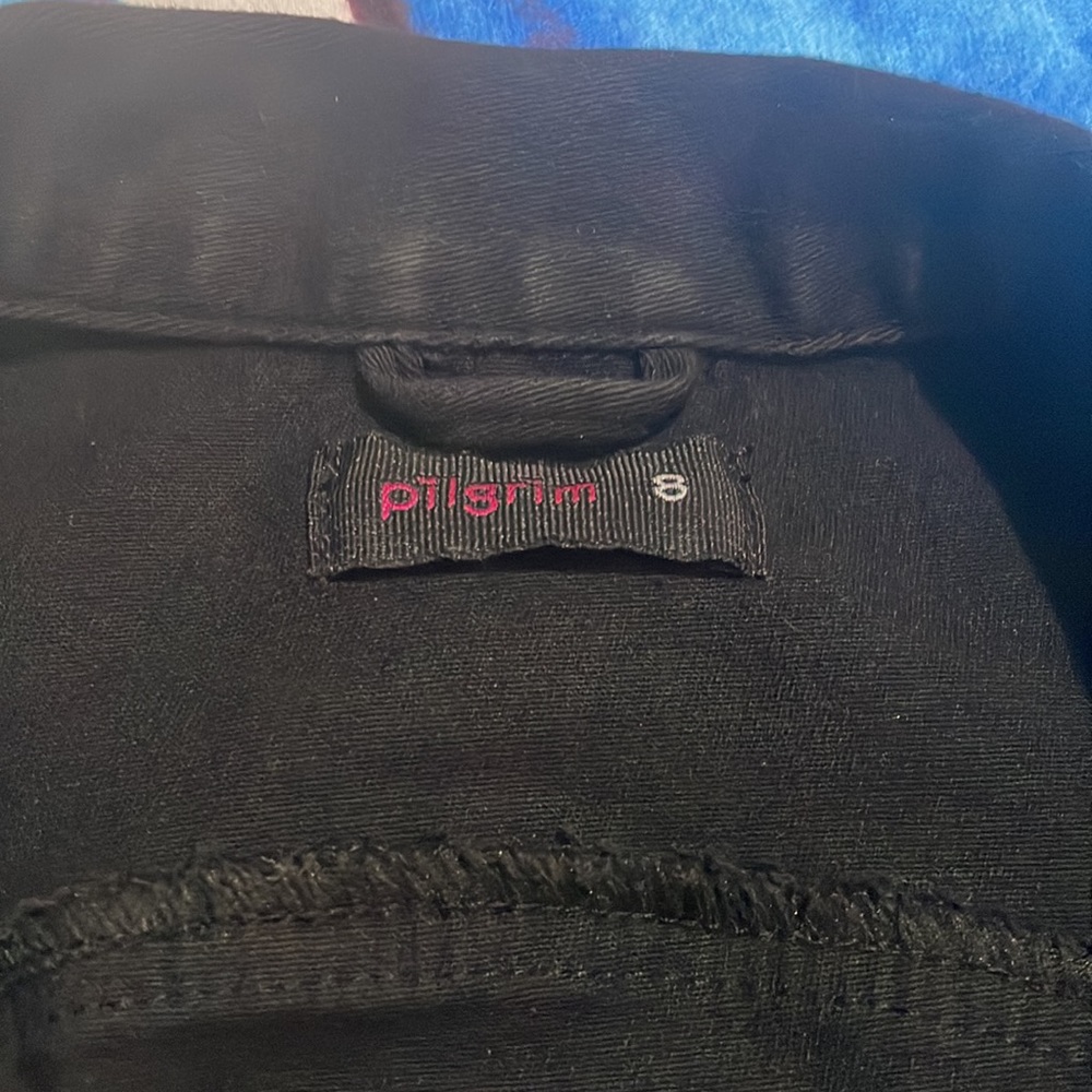 size 8 pilgrim black denim jacket - Picture 3 of 3